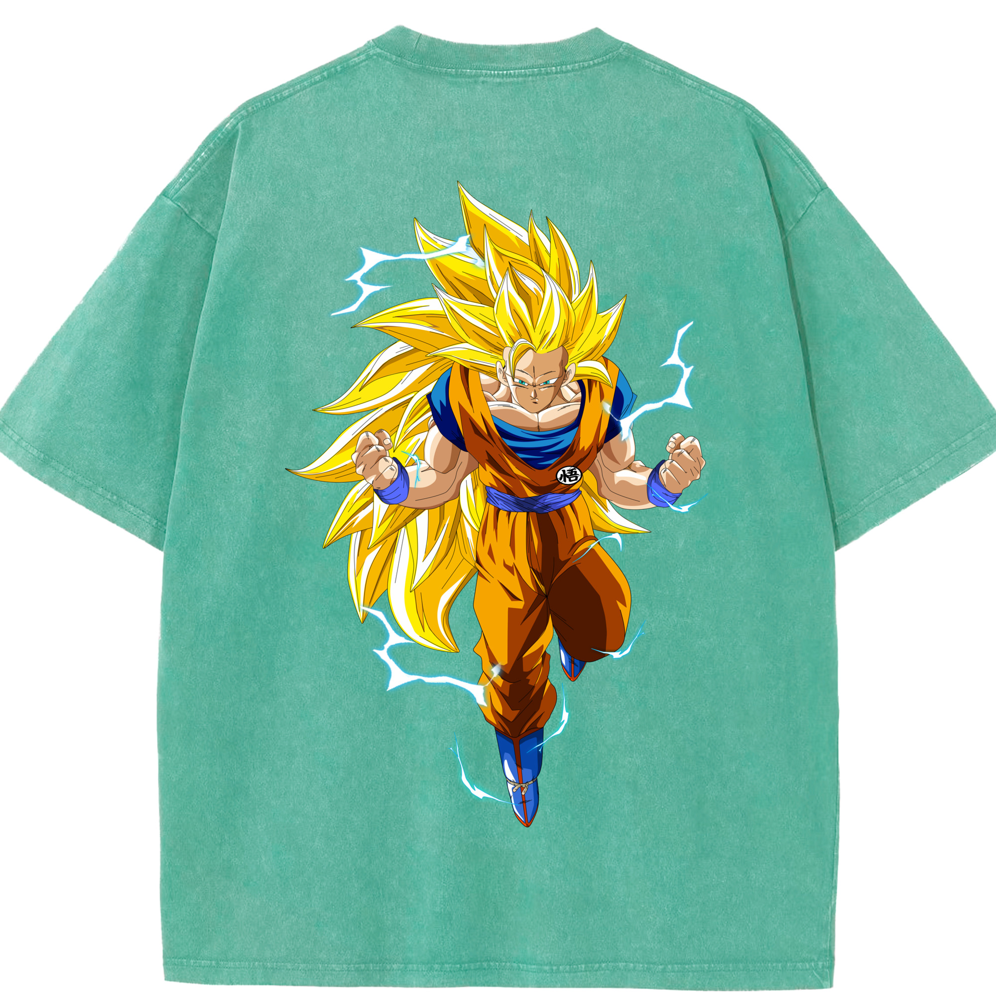 （画像用） ドラゴンボール 孫悟空（そん ごくう）Son Goku カカロット DRAGON BALL Kakarotto 綿100% ヴィンテージ風 半袖Tシャツ（背面プリント）
